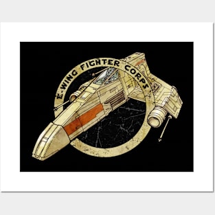 E - WING FIGHTER CORPS GOLDEN ONE Posters and Art
